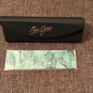 Maui Jim Black Case with Gold Script Logo
